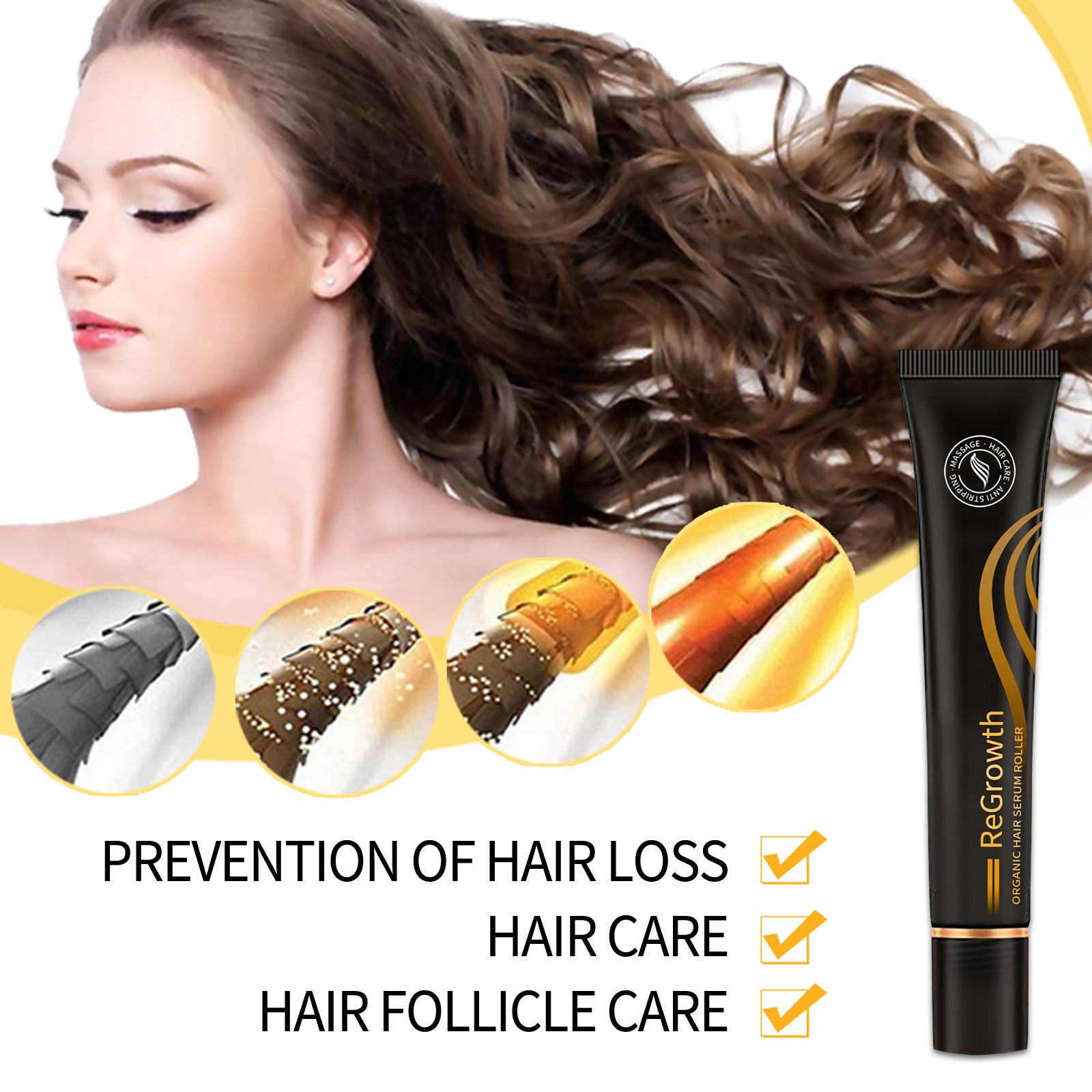 Regrowth Organic Hair Serum Roller Set Hair Care Anti Stripping Liquid Suitable For All Types Of Hair Loss Scalp Nourishing Regrowth Organic Hair Serum Roller Set Hair Care Anti Stripping Liquid Suitable For All Types Of Hair Loss Scalp Nourishing